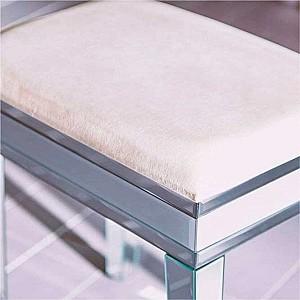Taburet Beautify 4010201 Catifea Albă (Alb)
