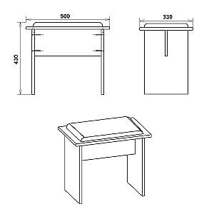 Taburet KompaniT T-7 Stejar sonoma/Grey