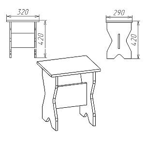 Taburet KompaniT T-1 Stejar sonoma/Bronza