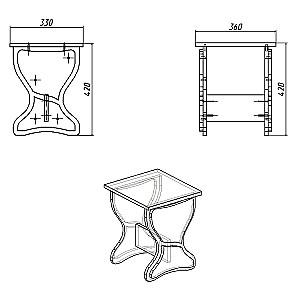Taburet KompaniT T-3 Wenge combi/Ivory