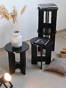 Taburet Fabrik Home Oval Frasin Negru