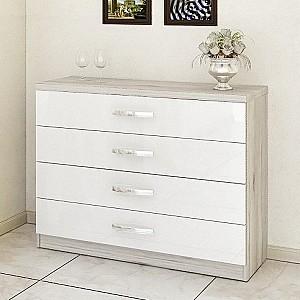 Comoda PS KX-120 (4 sert.) Stejar Cortona / Alb