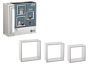 Raft de perete Five Set Cub 3buc alb