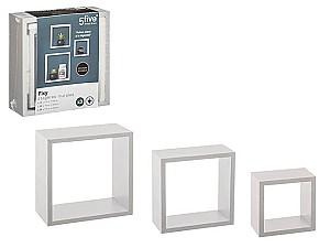 Raft de perete Five Cub 3buc MDF alb