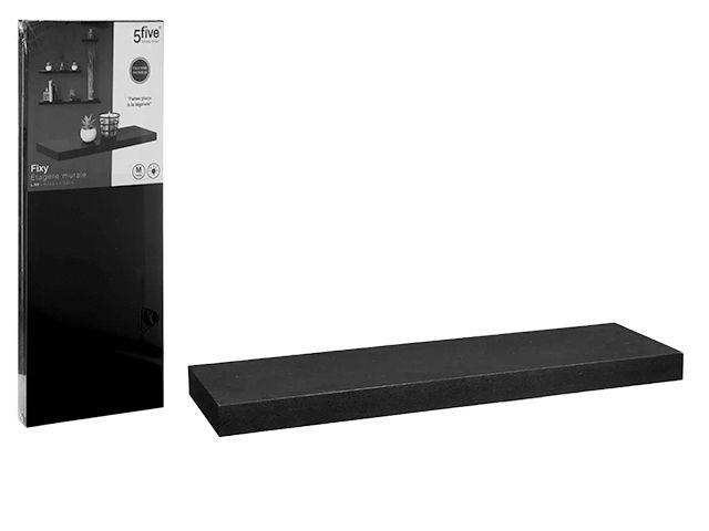 Raft de perete Five Fixy 60X23.5X3.8cm negru MDF
