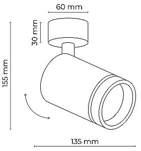 Corp de iluminat directionat LED TK Lighting JET