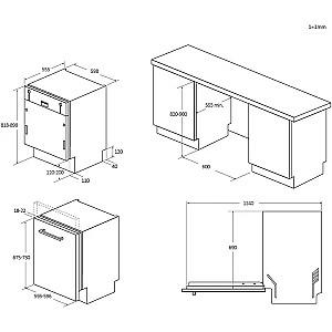 Masina de spalat vase incorporabilă CANDY CI 4C4F1A (Alb)