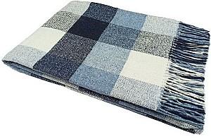 Pled Vladi Palermo 140x200 (Lână 20%, Poliester 40%, Acril 40%) Albastru / Gri