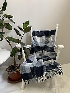 Pled Vladi Palermo 140x200 (Lână 20%, Poliester 40%, Acril 40%) Albastru / Gri