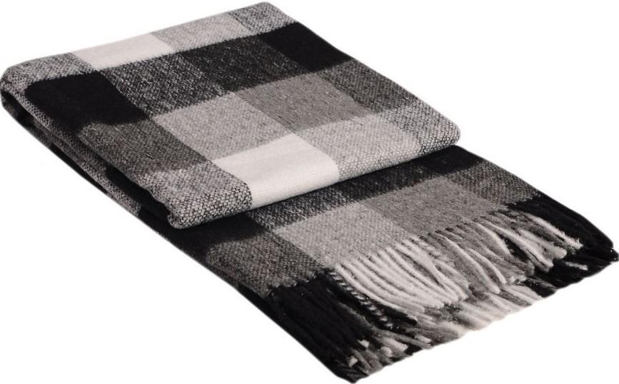 Pled Vladi Palermo 140x200 (Lână 20%, Poliester 40%, Acril 40%) Negru / Gri