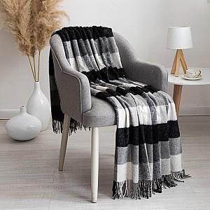 Pled Vladi Palermo 140x200 (Lână 20%, Poliester 40%, Acril 40%) Negru / Gri