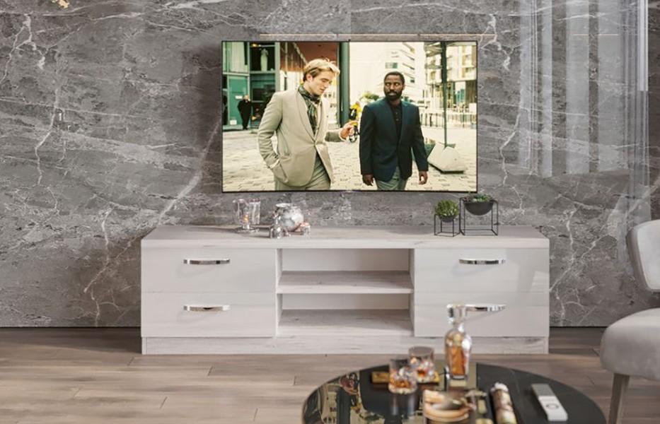 Tumba pentru televizor PS TVX-180 (1.8 m) Stejar Cortona / Alb