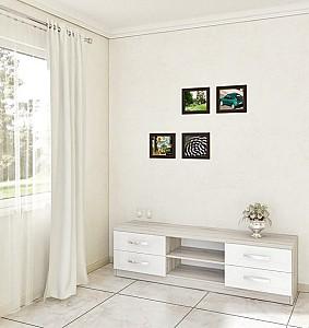 Tumba pentru televizor PS TVX-180 (1.8 m) Stejar Cortona / Alb