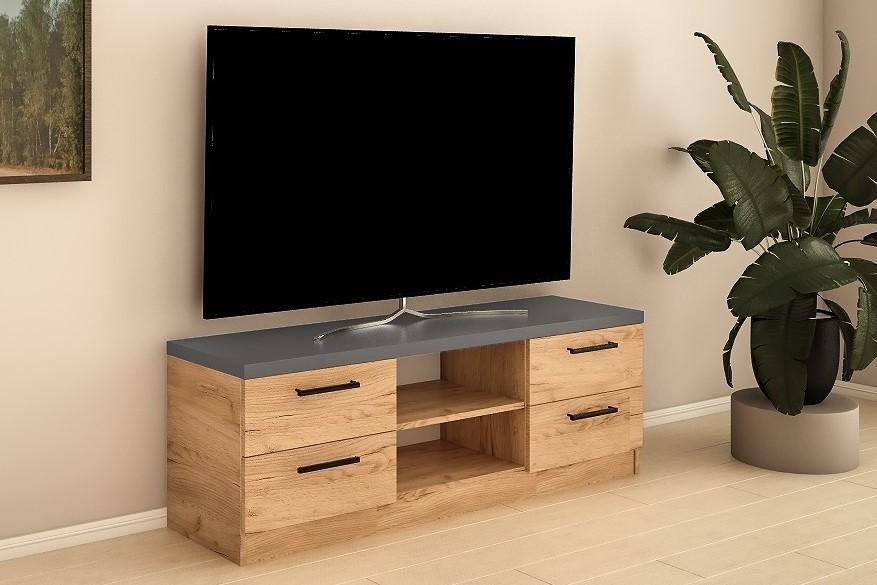 Tumba pentru televizor PS TBZ-120 (1.2 m) Stejar Auriu / Grafit Gri