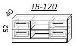 Tumba pentru televizor PS TBZ-120 (1.2 m) Stejar Auriu / Grafit Gri