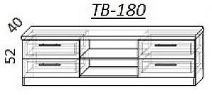 Tumba pentru televizor PS TBZ-180 (1.8 m) Stejar Auriu / Grafit Gri