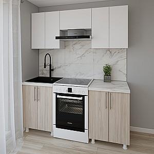 Set mobila bucatarie Smartex K1 180 cm Alb / Stejar Deschis