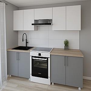 Set mobila bucatarie Smartex K1 220 cm Alb / Grafit