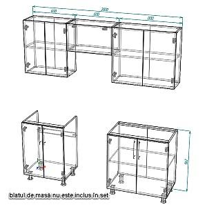 Set mobila bucatarie Smartex K1 200 cm Stejar Deschis