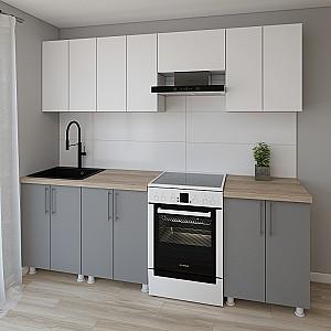 Set mobila bucatarie Smartex K1 240 cm Alb / Grafit