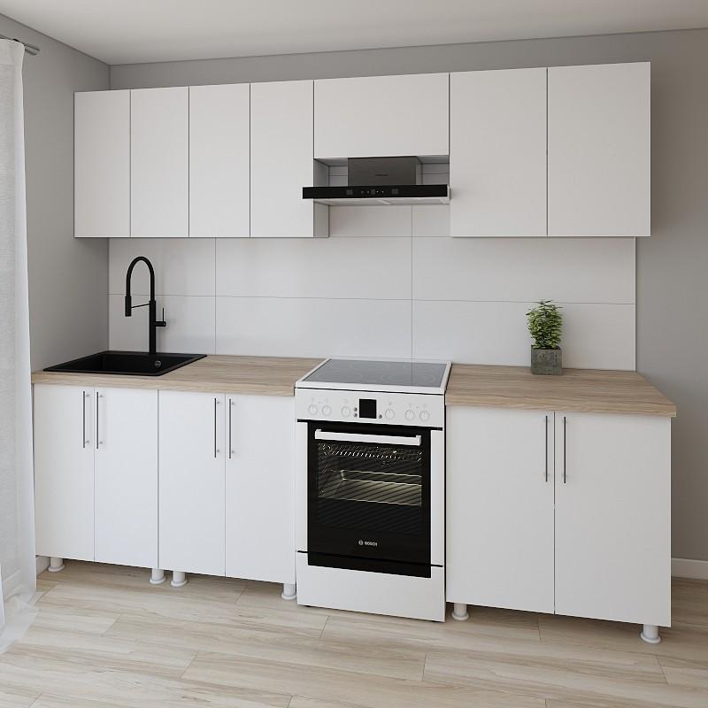 Set mobila bucatarie Smartex K1 260 cm Alb