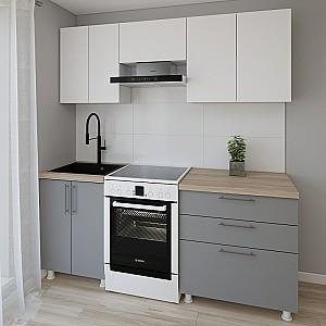 Set mobila bucatarie Smartex K2 200 cm Alb / Grafit