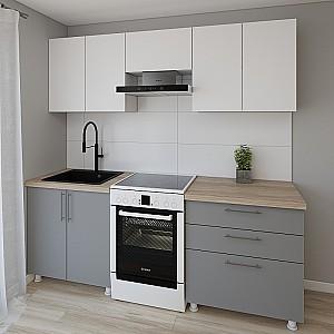 Set mobila bucatarie Smartex K2 220 cm Alb / Grafit