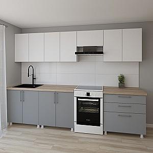 Set mobila bucatarie Smartex K2 300 cm Alb / Grafit