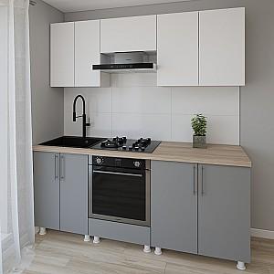 Set mobila bucatarie Smartex K3 200 cm Alb / Grafit
