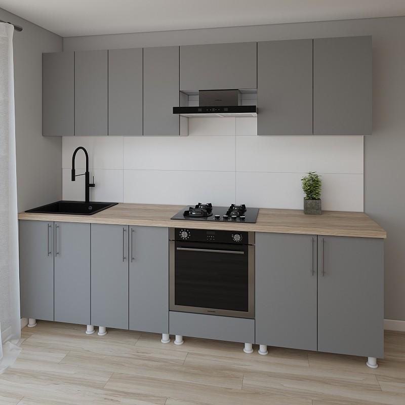 Set mobila bucatarie Smartex K3 260 cm Grafit
