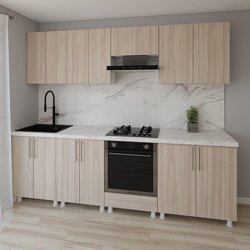 Set mobila bucatarie Smartex K3 260 cm Stejar Deschis