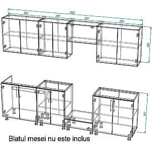 Set mobila bucatarie Smartex K3 280 cm Grafit