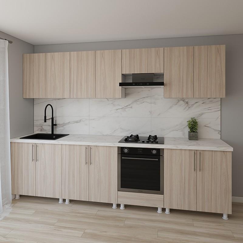 Set mobila bucatarie Smartex K3 300 cm Stejar Deschis