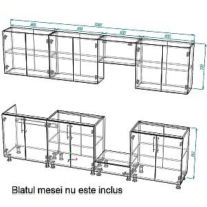 Set mobila bucatarie Smartex K3 300 cm Stejar Deschis
