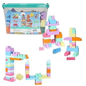 Constructor Play Toys Galeata cu blocuri pastel Play Blox 133 piese (3158)
