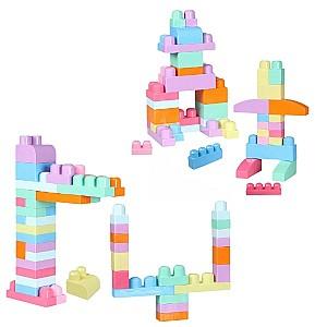 Constructor Play Toys Galeata cu blocuri pastel Play Blox 133 piese (3158)