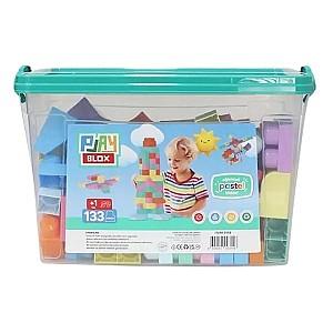Constructor Play Toys Galeata cu blocuri pastel Play Blox 133 piese (3158)