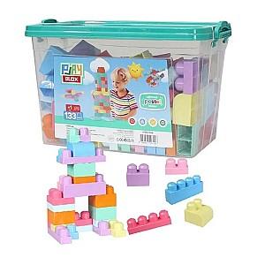 Constructor Play Toys Galeata cu blocuri pastel Play Blox 133 piese (3158)