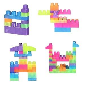 Constructor Play Toys Galeata cu blocuri neon Play Blox 107 piese (3110)