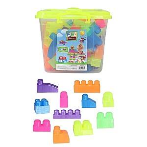 Constructor Play Toys Galeata cu blocuri neon Play Blox 107 piese (3110)