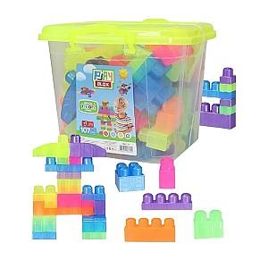 Constructor Play Toys Galeata cu blocuri neon Play Blox 107 piese (3110)