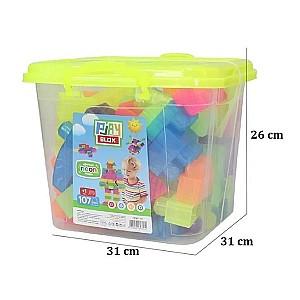 Constructor Play Toys Galeata cu blocuri neon Play Blox 107 piese (3110)