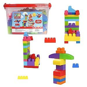 Constructor Play Toys Galeata cu blocuri stralucitoare Play Blox 133 piese