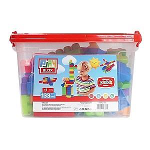 Constructor Play Toys Galeata cu blocuri stralucitoare Play Blox 133 piese