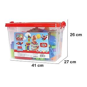 Constructor Play Toys Galeata cu blocuri stralucitoare Play Blox 133 piese
