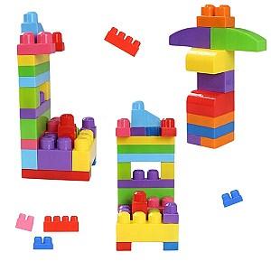 Constructor Play Toys Galeata cu blocuri stralucitoare Play Blox 107 piese