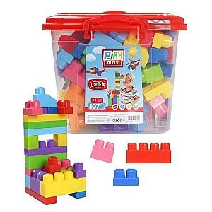 Constructor Play Toys Galeata cu blocuri stralucitoare Play Blox 107 piese