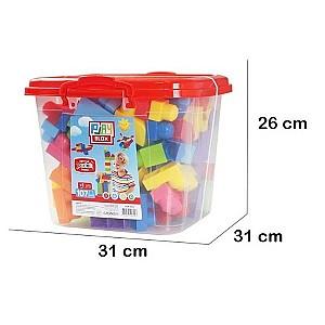 Constructor Play Toys Galeata cu blocuri stralucitoare Play Blox 107 piese