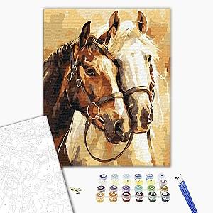 Tablou pe numere BrushMe Cai nobili (fara cutie) 30x40 cm