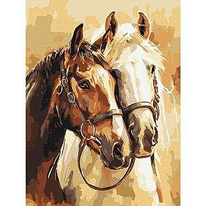 Tablou pe numere BrushMe Cai nobili (fara cutie) 30x40 cm